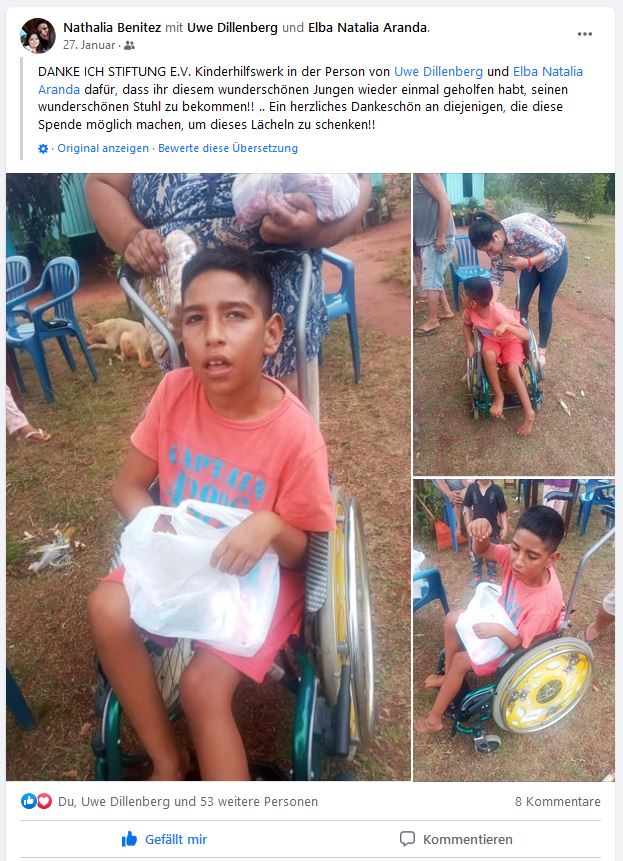 Übergabe Rollstuhl Paraguay