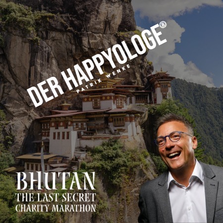 Patrik Wenke, der Happyologe, nimmt für den Spendenmarathon in Bhutan eine gewaltige Wegstrecke in Angriff.