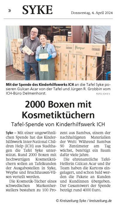 Artikel Kreiszeitung Syke