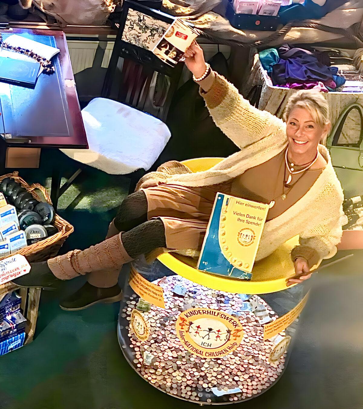 Tanja Kuhlmann auf Spendentrichter
