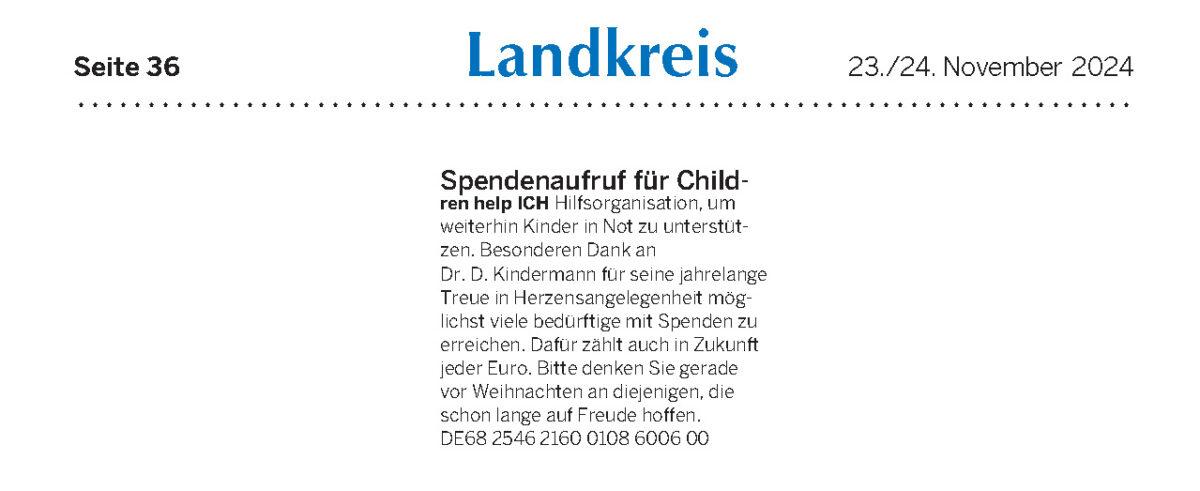 Anonymer Spendenaufruf