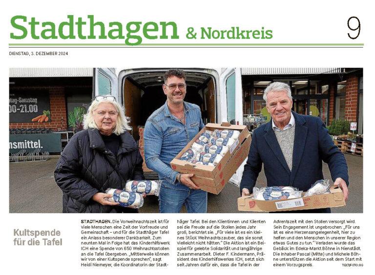 SN Artikel Stollenspende Schaumburger Tafeln
